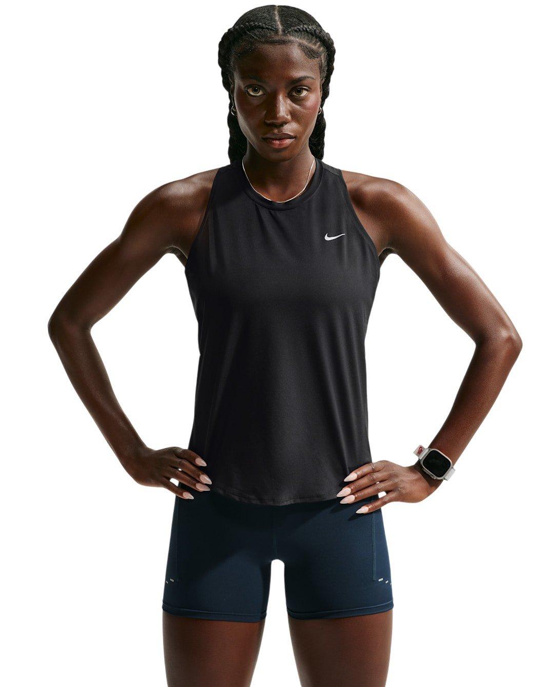 Nike Women's Swift Dri-FIT Running Tank Top - Black/Silver - BLACK/SILVER